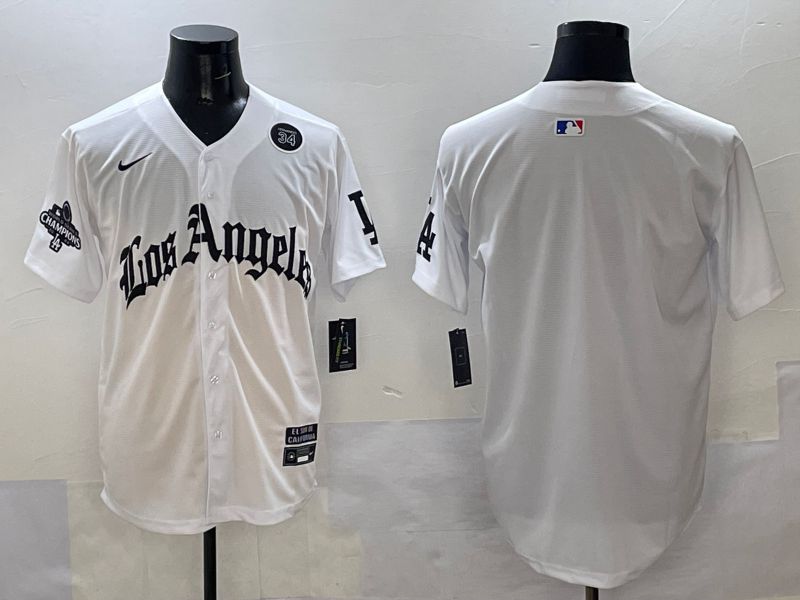 Men Los Angeles Dodgers Blank White Five generations Joint Name 2025 Nike MLB Jersey style 38